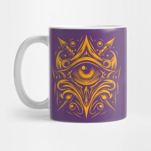 Orange eye tribal tattoo Mug